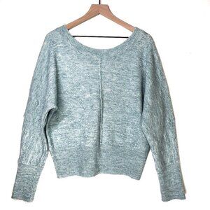 William Rast Dot Textured Dolman Sleeve V-Back‎ Sweater L Aqua Blue